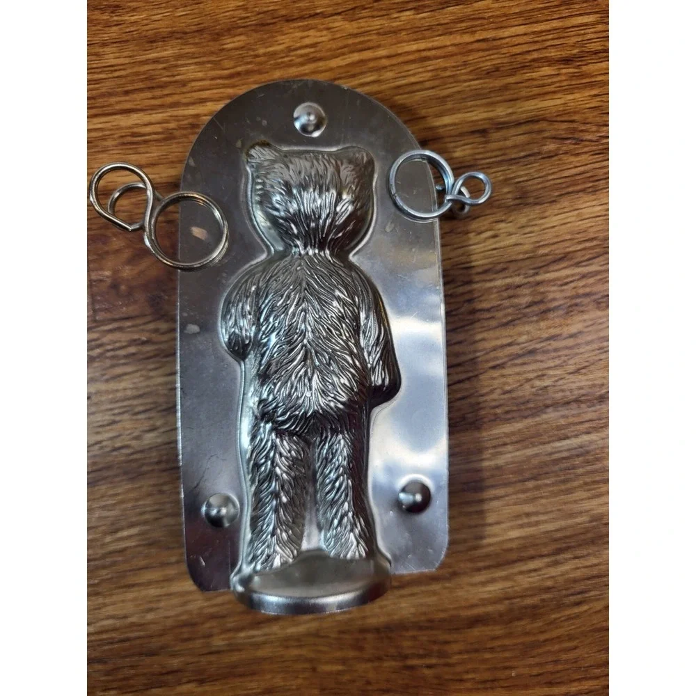 Vintage - Chocolate Candy Mold  Standing Teddy Bear Metal‎